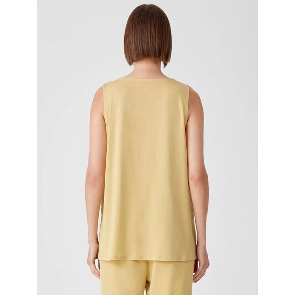 Eileen Fisher Organic Cotton Easy Jersey Round Neck Tank - Picture 2 of 6